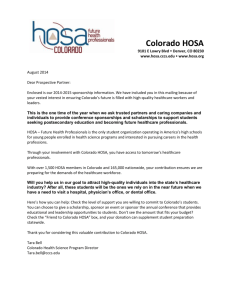 Sponsor Now - Colorado HOSA