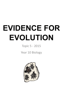 Student notes – Evidence for Evolution