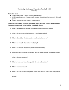 Weathering, Erosion, and Deposition Test Study Guide Friday May 1