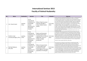 International Seminar 2013 Faculty of Animal Husbandry
