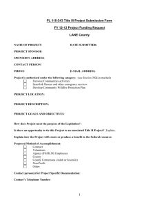 FY1213 Title III Project Proposal