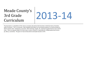 Meade County*s 3rd Grade Curriculum