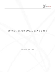 City`s Consolidated Local Laws 2005