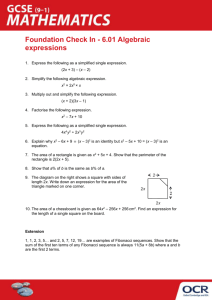 Foundation Topic Check In 6.01 - Algebraic expressions