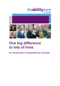 An introduction to DisabilityCare Australia - National Disability