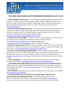 Full-Time Public School Gifted Programs In Minnesota (doc)