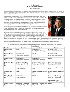 US History II Contemporary America A Syllabus 2015 This unit