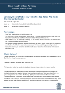 Voluntary recall: tattoo ink needles and kits