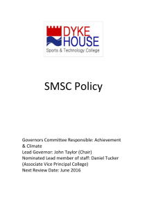 SMSC Policy - Dyke House Sports & Technology College