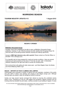 Kakadu National Park - Tourism Industry update #15 2012
