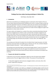Findings from Low Carbon Workshops 2015