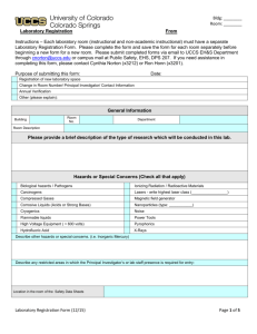Laboratory Registration Form