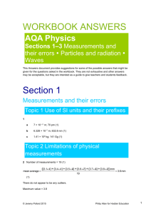 AQA Physics: Measurements and their errors