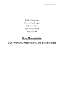 Abbreviated Drug Monograph