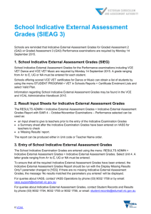 School Indicative External Assessment Grades (SIEAG 3)