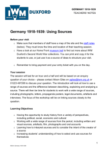 Germany 1918-1939: Using Sources Before