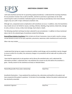 Anethesia Consent Form
