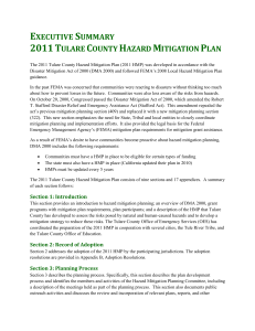 The 2011 Tulare County Hazard Mitigation Plan
