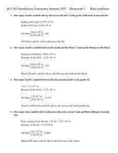 SCI-103 Introductory Astronomy Summer 2012 Homework 1 Ratio