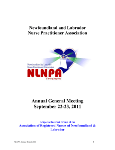 NLNPA President`s Report - Newfoundland & Labrador Nurse