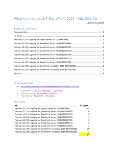 What`s in that patch? SharePoint 2013 - Feb 2015 CU