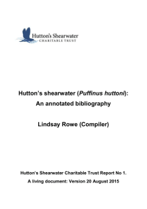 Hutton`s bibliography - The Hutton`s Shearwater Charitable Trust