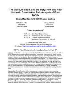 How and How Not to do Quantitative Risk Analysis of Food