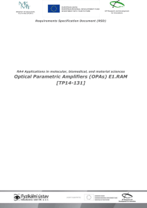Technical specifications - ELI – extreme light infrastructure