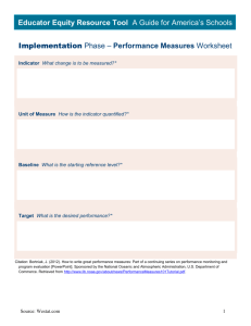 Implementation Phase Performance Measures
