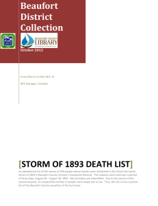 Storm of 1893 Death List - Beaufort County Library