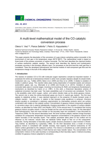 A multi-level mathematical model of the CO catalytic conversion