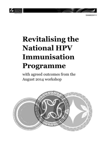 Revitalising the National HPV Immunisation