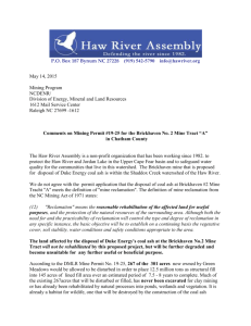 Mining Permit - Haw River Assembly