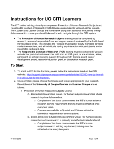 UO Learner Groups and Instructions