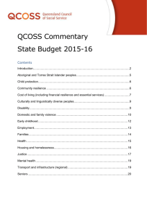 QCOSS CommentaryState Budget 2015-16