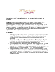 Procedures and Funding Guidelines for Student Performing Arts