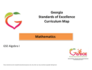 Algebra-I-Curriculum-Map - Georgia Mathematics Educator