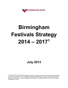 Birmingham Festivals Strategy Summary 2014