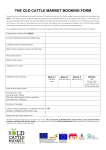 the Old Cattle Market BOOKING FORM