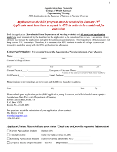 Application - Nursing - Appalachian State University