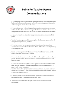 Policy for Teacher Parent Communications