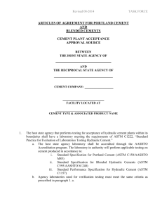 articles of agreement for portland cement and blended cements