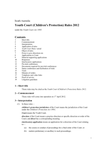 Youth Court (Children`s Protection) Rules 2012