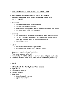 AP ENVIRONMENTAL SCIENCE Time line and SYLLABUS