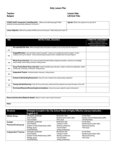 Daily Lesson Plan - Baltimore City Public School System