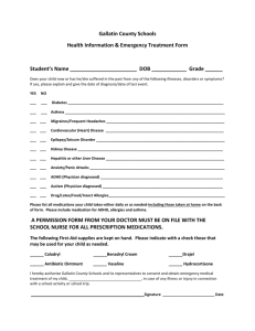 Health Information and Emergency Treatment Form