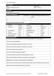 travel clinic form