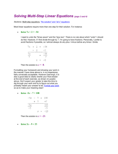 Solving Multi-Step Linear Equations