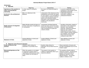 Masters Paper Rubric