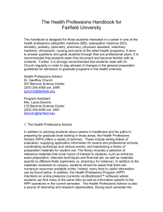 Health Professions Handbook for Fairfield University